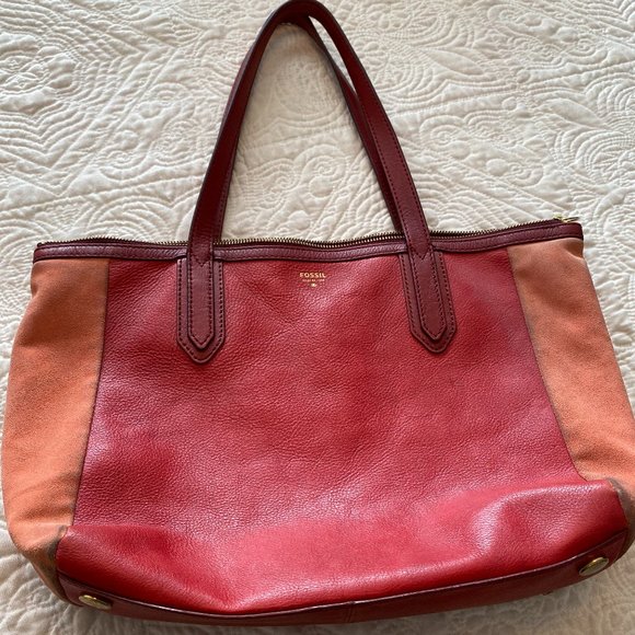 Fossil Handbags - Fossil Red & Pink Emma Tote Bag